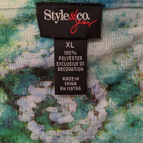 Style & Co. Jeans Long Sleeve Top - Picture 2 of 7